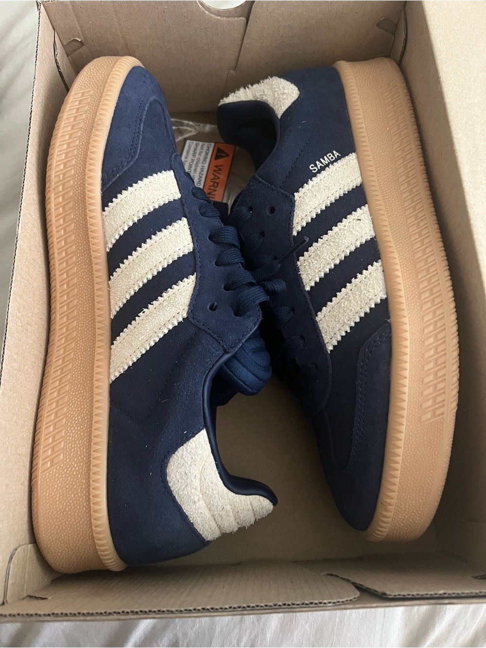 adidas Navy and Cream Retro Low-Top Sneakers
